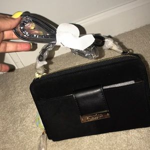 suede phone crossbody black